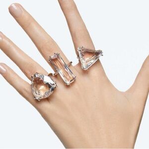 Swarovski Mesmera cocktail ring, Set, White, Rhodium plated